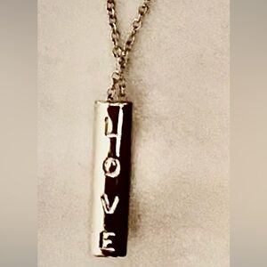Love Pendant Bar Necklace